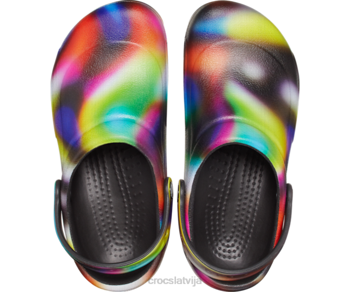 bistro grafiskā tupele sievietes Crocs kurpes N46T186 neona multi/melns