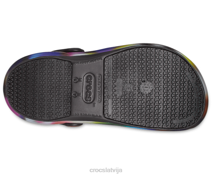 bistro grafiskā tupele sievietes Crocs kurpes N46T186 neona multi/melns