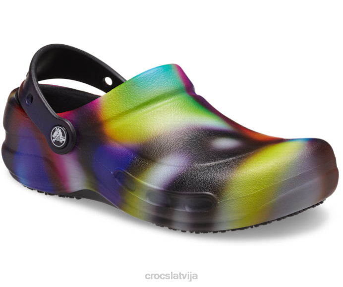 bistro grafiskā tupele sievietes Crocs kurpes N46T186 neona multi/melns