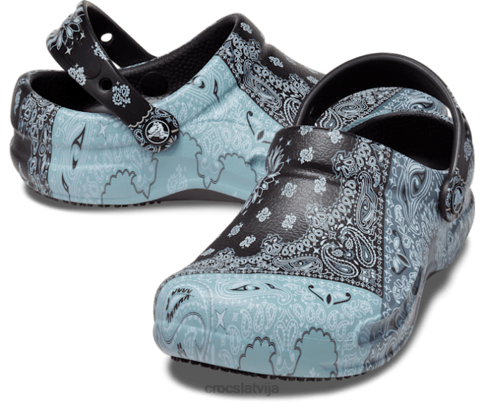 bistro grafiskā tupele sievietes Crocs kurpes N46T187 balts melns