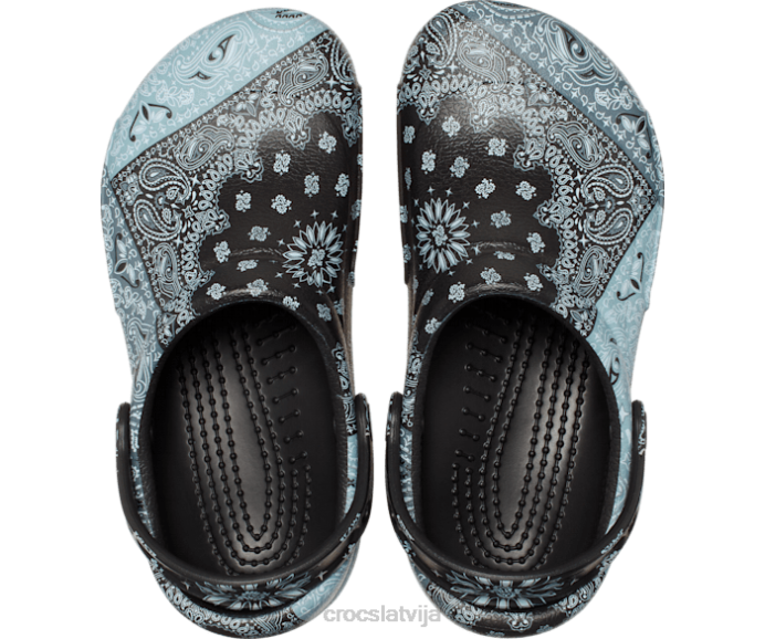 bistro grafiskā tupele sievietes Crocs kurpes N46T187 balts melns