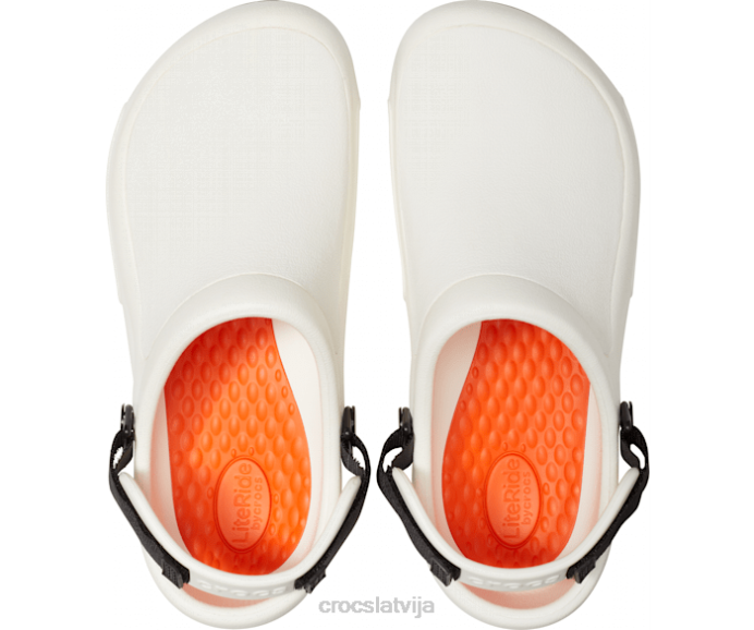 bistro pro literide koka tupele sievietes Crocs kurpes N46T201 balts