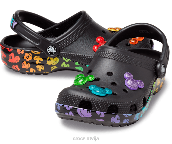 klasiskā disneja koka tupele sievietes Crocs kurpes N46T195 melns/multi