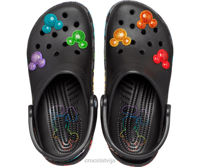 klasiskā disneja koka tupele sievietes Crocs kurpes N46T195 melns/multi