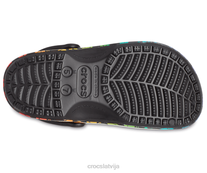 klasiskā disneja koka tupele sievietes Crocs kurpes N46T195 melns/multi