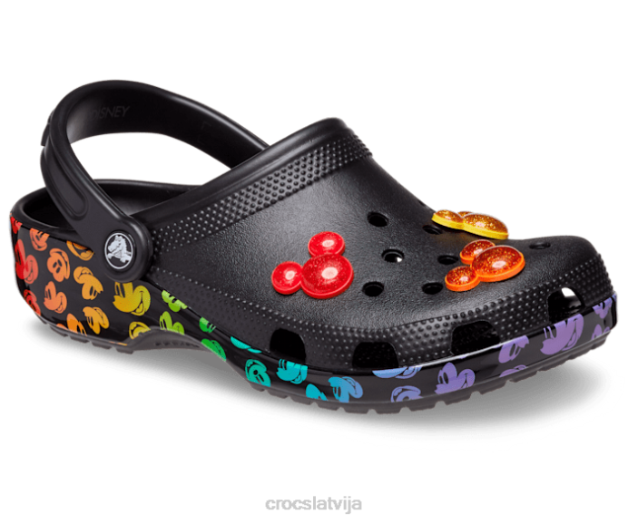 klasiskā disneja koka tupele sievietes Crocs kurpes N46T195 melns/multi