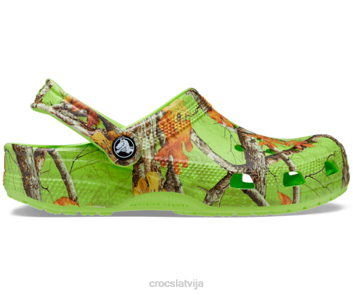 klasiskās nekustamo koku malu krāsas aizsērē sievietes Crocs kurpes N46T131 limeade