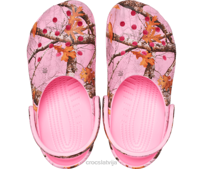 klasiskās nekustamo koku malu krāsas aizsērē sievietes Crocs kurpes N46T133 flamingo