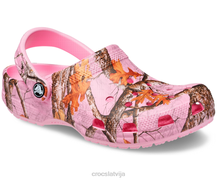 klasiskās nekustamo koku malu krāsas aizsērē sievietes Crocs kurpes N46T133 flamingo