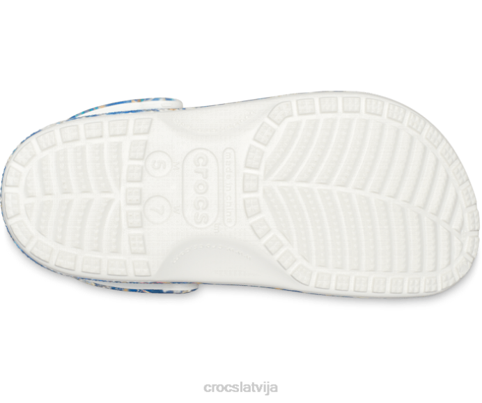 klasiska hiperreāla koka tupele sievietes Crocs kurpes N46T124 multi/balts