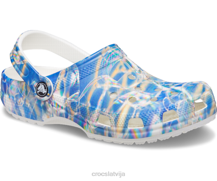 klasiska hiperreāla koka tupele sievietes Crocs kurpes N46T124 multi/balts