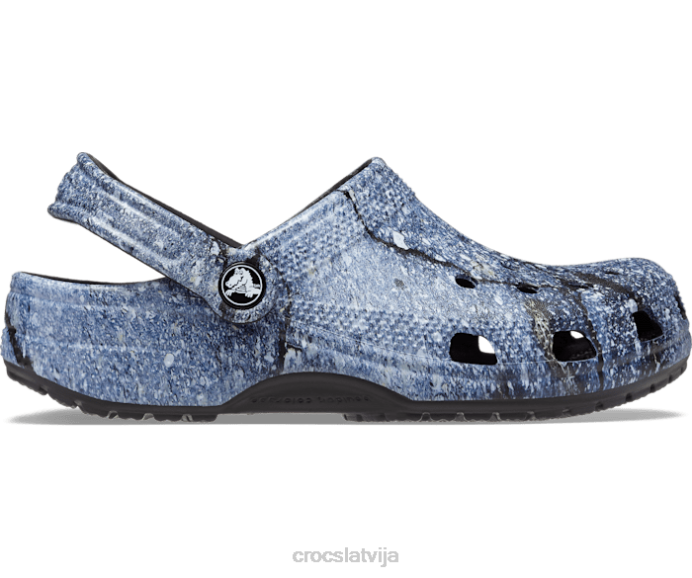 klasiska hiperreāla koka tupele sievietes Crocs kurpes N46T125 multi/melns