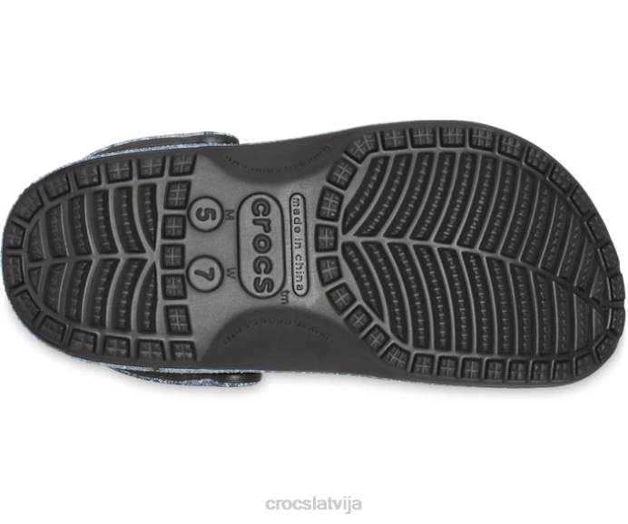 klasiska hiperreāla koka tupele sievietes Crocs kurpes N46T125 multi/melns