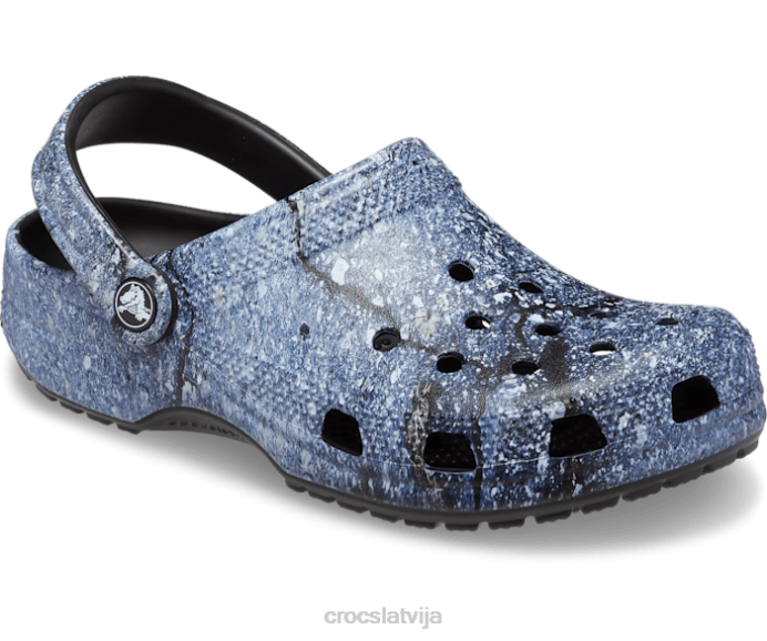 klasiska hiperreāla koka tupele sievietes Crocs kurpes N46T125 multi/melns