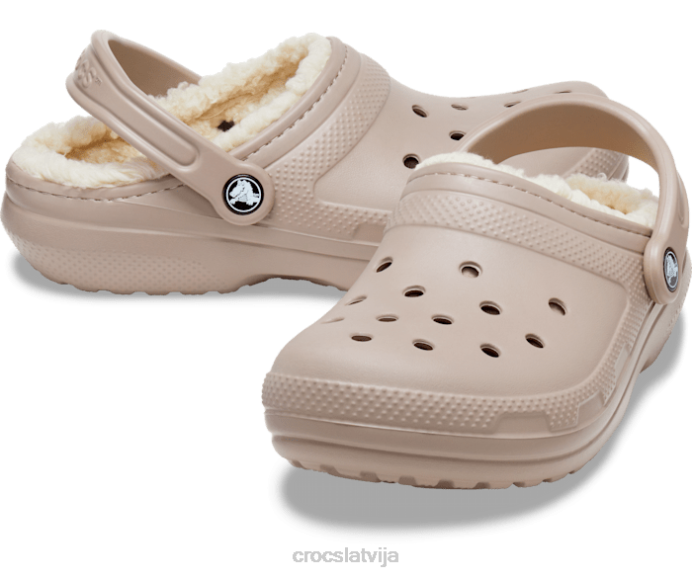 klasiska izklāta koka tupele sievietes Crocs kurpes N46T140 sēne/kauls