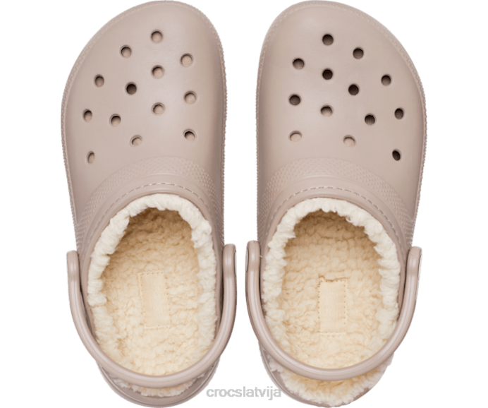 klasiska izklāta koka tupele sievietes Crocs kurpes N46T140 sēne/kauls