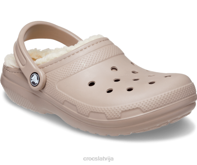 klasiska izklāta koka tupele sievietes Crocs kurpes N46T140 sēne/kauls