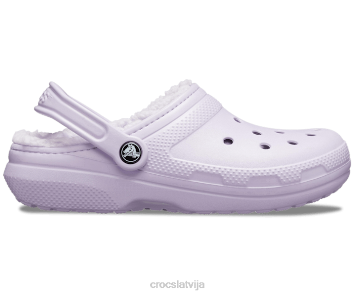klasiska izklāta koka tupele sievietes Crocs kurpes N46T142 lavandas