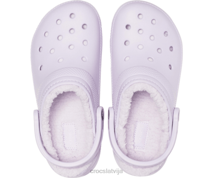 klasiska izklāta koka tupele sievietes Crocs kurpes N46T142 lavandas