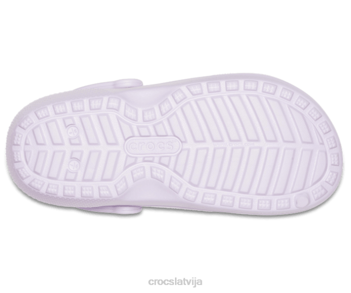 klasiska izklāta koka tupele sievietes Crocs kurpes N46T142 lavandas