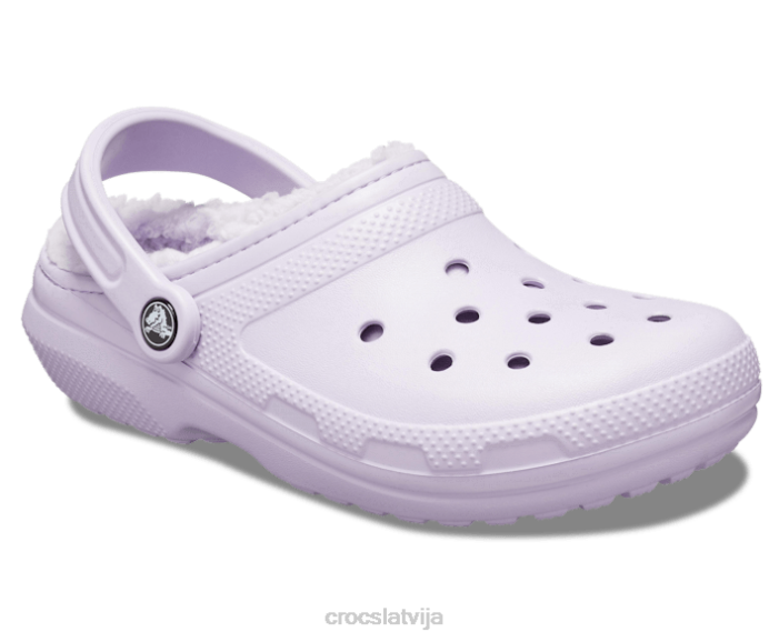 klasiska izklāta koka tupele sievietes Crocs kurpes N46T142 lavandas