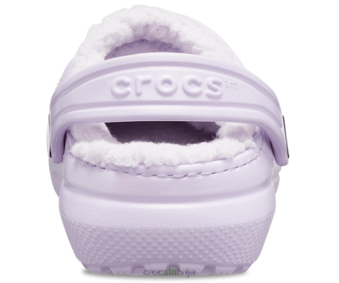 klasiska izklāta koka tupele sievietes Crocs kurpes N46T142 lavandas