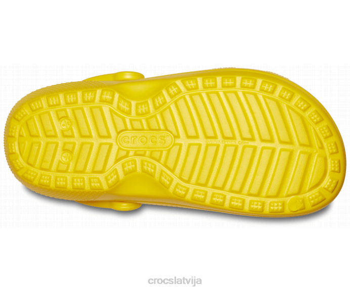 klasiska izklāta koka tupele sievietes Crocs kurpes N46T143 citronu