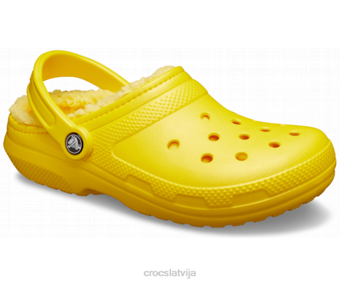 klasiska izklāta koka tupele sievietes Crocs kurpes N46T143 citronu
