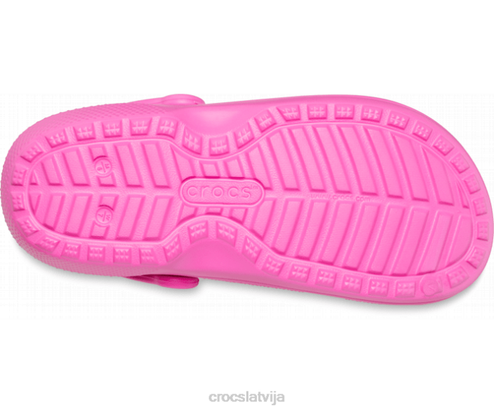 klasiska izklāta koka tupele sievietes Crocs kurpes N46T144 elektriski rozā