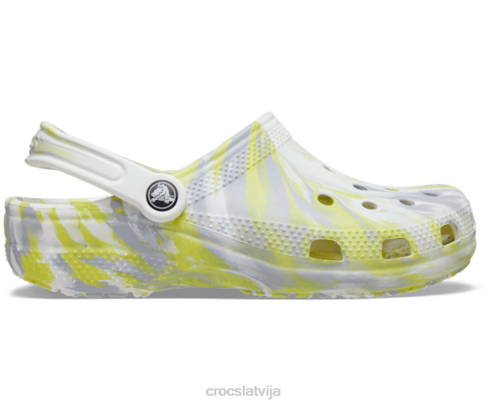 klasiska marmora koka tupele sievietes Crocs kurpes N46T157 balts/mikročips