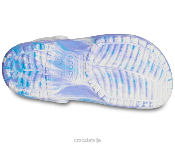 klasiska marmora koka tupele sievietes Crocs kurpes N46T158 balts/skābeklis