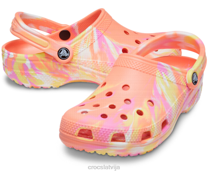 klasiska marmora koka tupele sievietes Crocs kurpes N46T160 papaija/multi