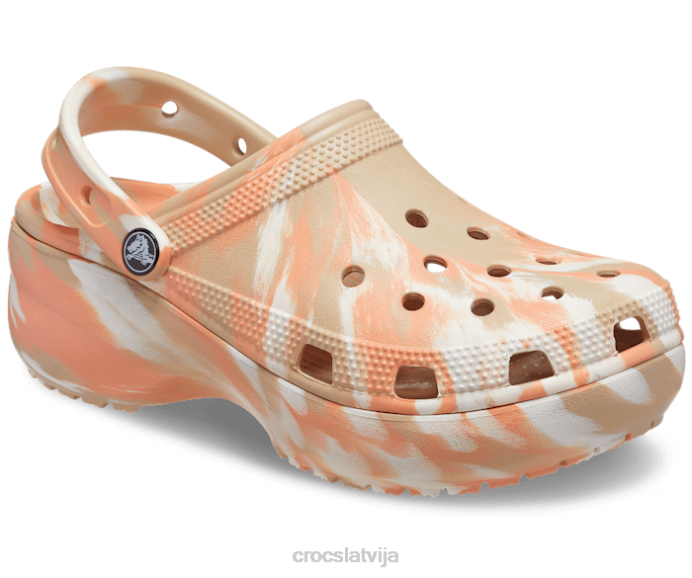 klasiska platformas marmora koka tupele sievietes Crocs kurpes N46T170 chai/multi