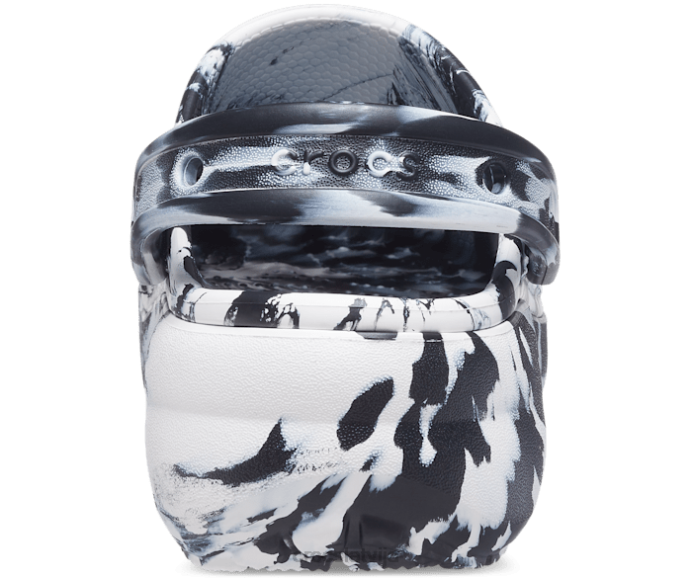 klasiska platformas marmora koka tupele sievietes Crocs kurpes N46T362 melns balts