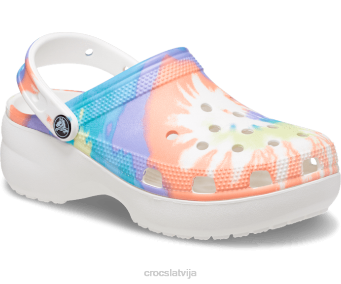 klasiska platformas tie-dye grafiskā koka tupele sievietes Crocs kurpes N46T162 skābeklis/multi