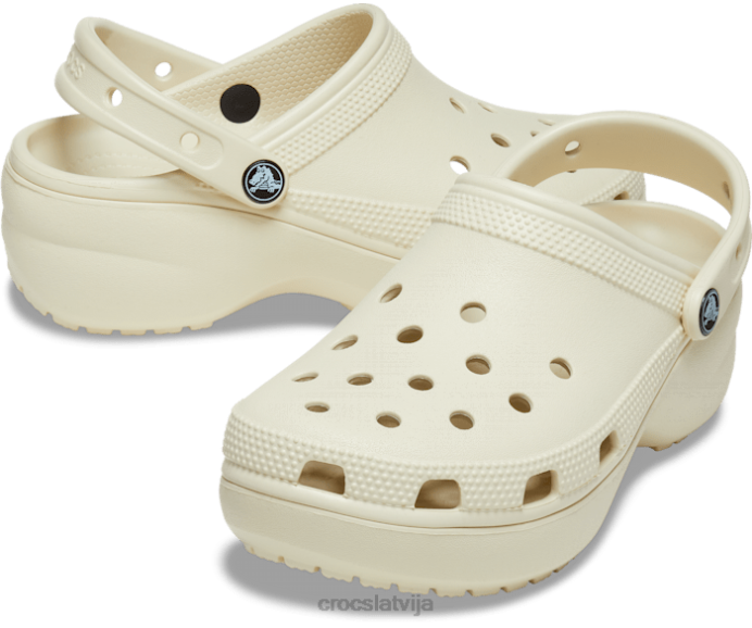 klasiska platformas tupele sievietes Crocs kurpes N46T351 kaulu