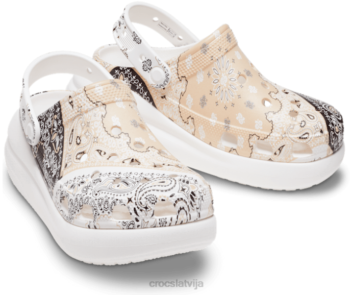 klasisks crush bandanas koka tupele sievietes Crocs kurpes N46T173 chai/multi