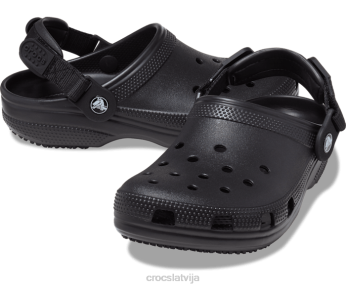 klasisks regulējams siksnas tupele sievietes Crocs kurpes N46T168 melns