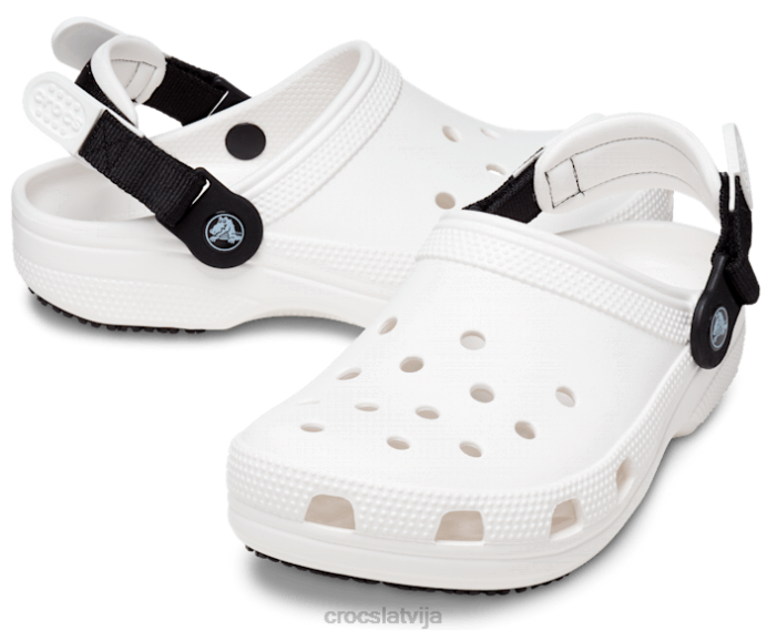 klasisks regulējams siksnas tupele sievietes Crocs kurpes N46T169 balts