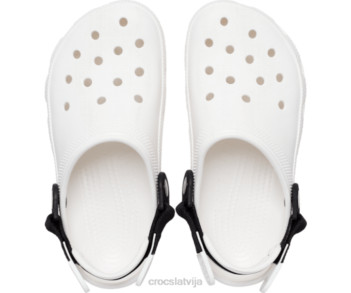klasisks regulējams siksnas tupele sievietes Crocs kurpes N46T169 balts