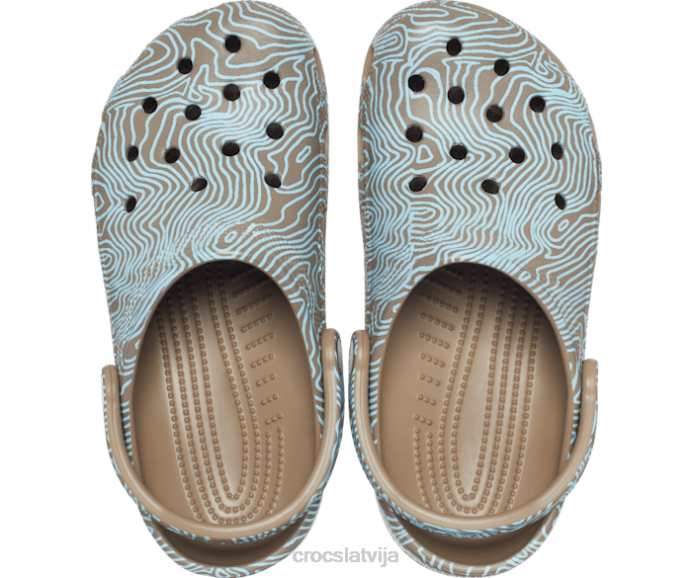 klasisks topogrāfiskais aizsprostojums sievietes Crocs kurpes N46T136 haki/multi