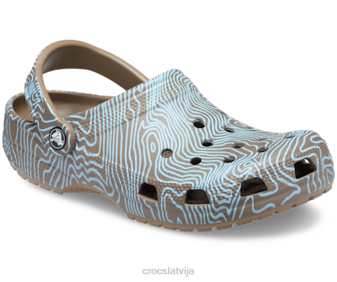 klasisks topogrāfiskais aizsprostojums sievietes Crocs kurpes N46T136 haki/multi