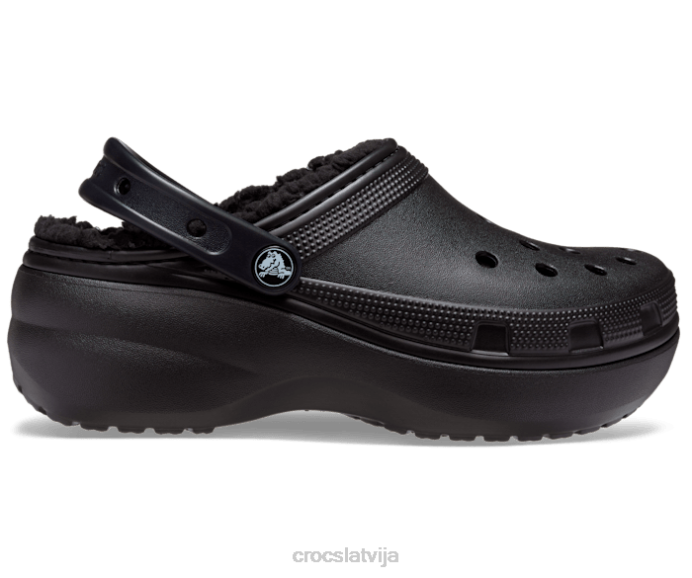 klasisks tupele ar platformu sievietes Crocs kurpes N46T164 melns