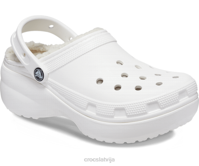 klasisks tupele ar platformu sievietes Crocs kurpes N46T165 balts