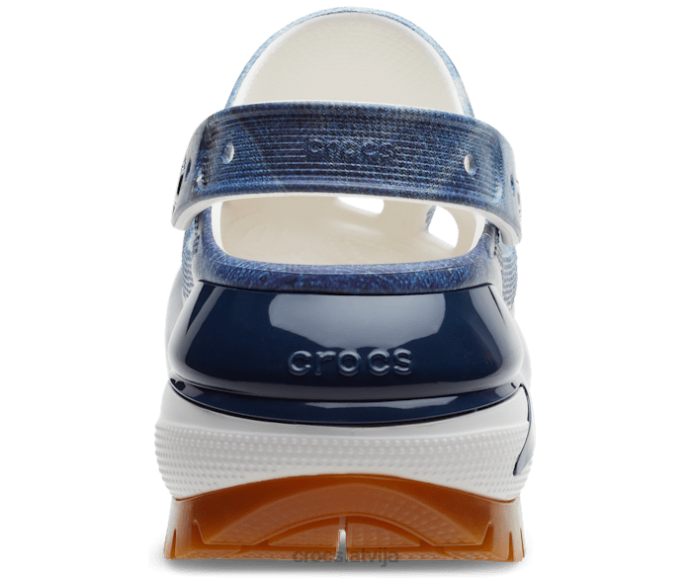 mega crush džinsu tupele sievietes Crocs kurpes N46T126 balts/multi