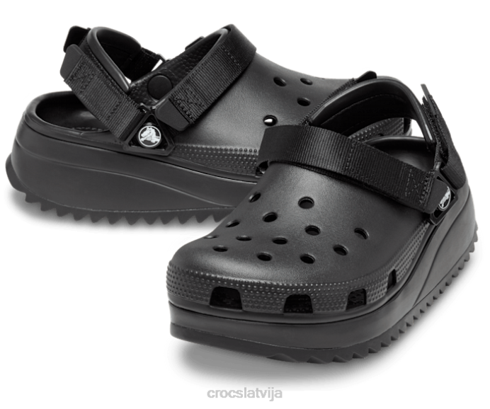 pārgājiena koka tupele sievietes Crocs kurpes N46T180 melns