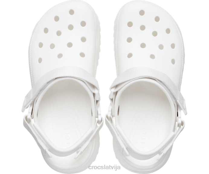 pārgājiena koka tupele sievietes Crocs kurpes N46T181 balts