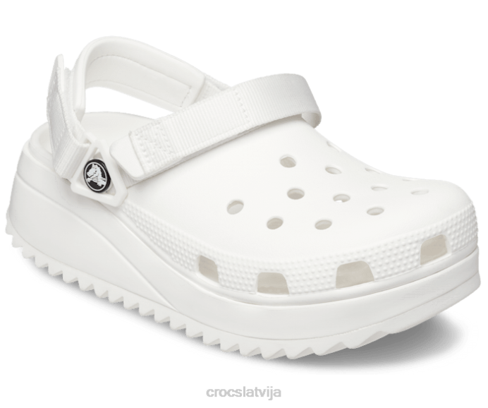 pārgājiena koka tupele sievietes Crocs kurpes N46T181 balts