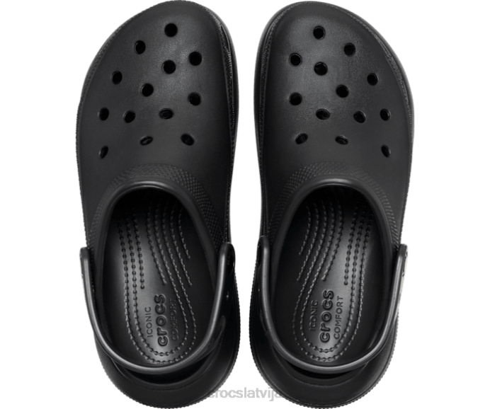 saspiest aizsērējumu sievietes Crocs kurpes N46T350 melns