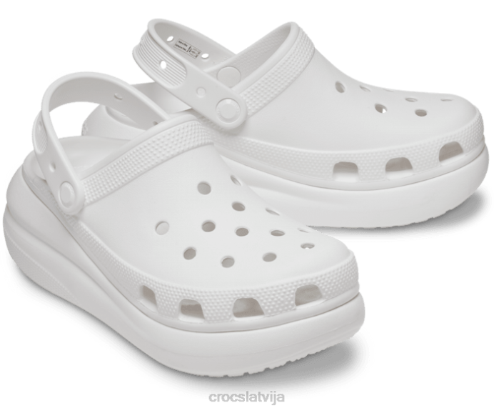 saspiest aizsērējumu sievietes Crocs kurpes N46T36 balts